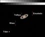Saturno, Titan, Rhea, Tethys y Encelado