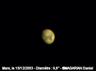 Mars à 9,6''