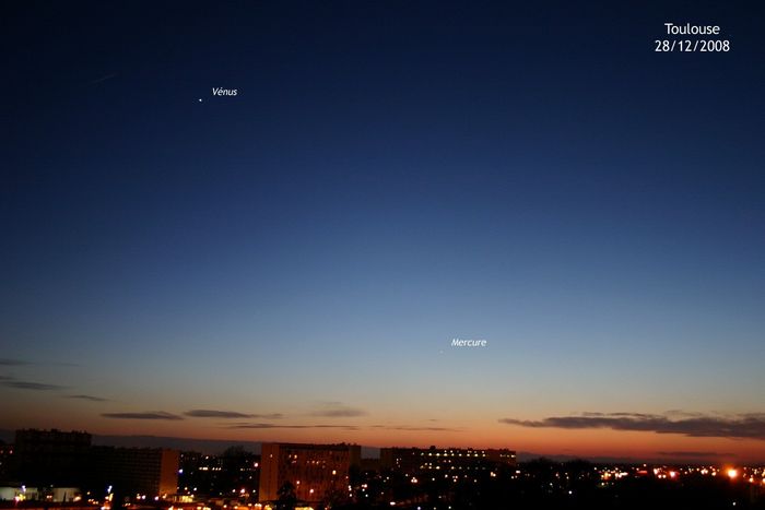 Vénus et Mercure, le soir du 28/12/2008