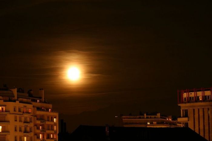Lever de lune grenoblois.