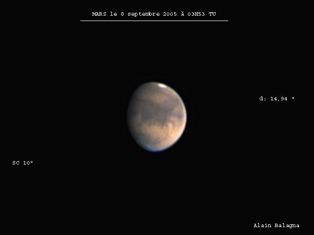 Mars 8 sept 05 plus tôt