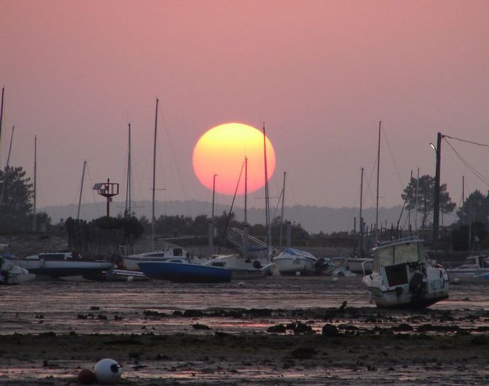 Coucher de soleil sur le bassin d'Arcachon