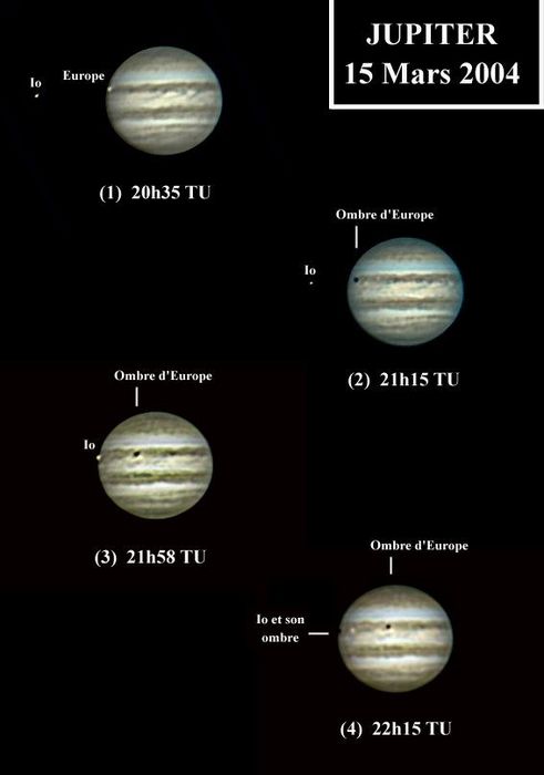 Jupiter et passages de satellites en 2004