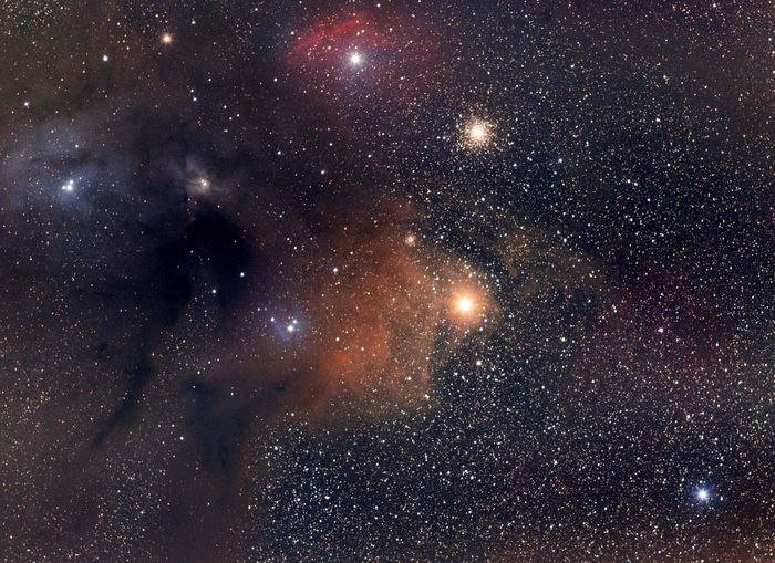 nébulosités autour d'antares/rho ophiucus