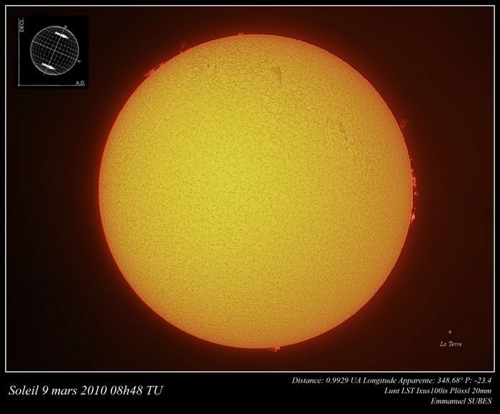 Soleil H-alpha 9 mars 2010