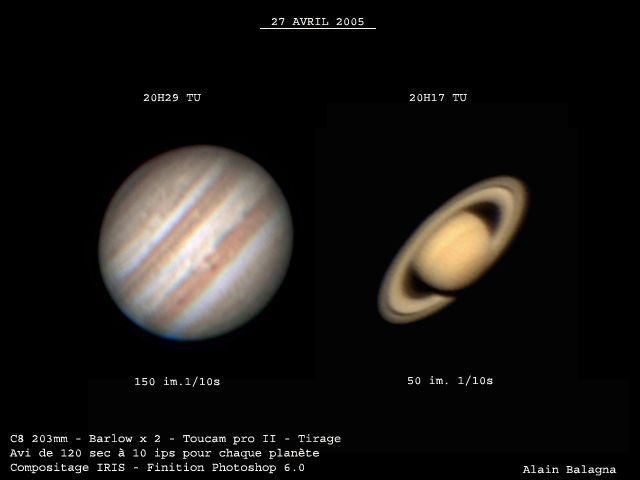 Jupiter et saturne