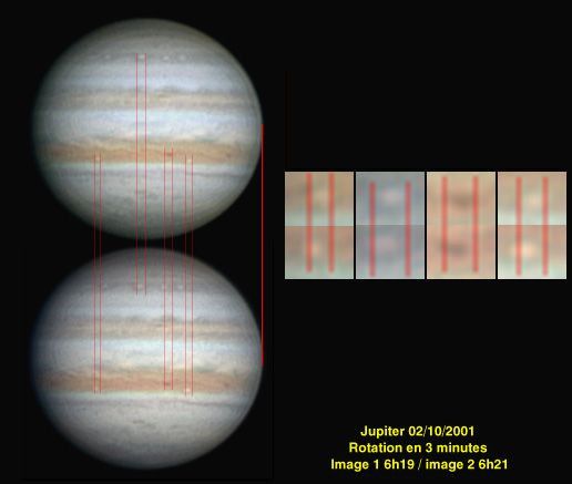 Rotation Jupiter en 2  minutes
