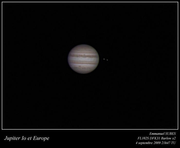 Jupiter Io et Europe