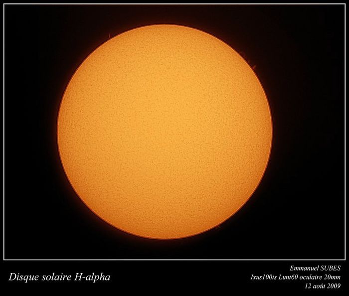 Disque solaire H-alpha