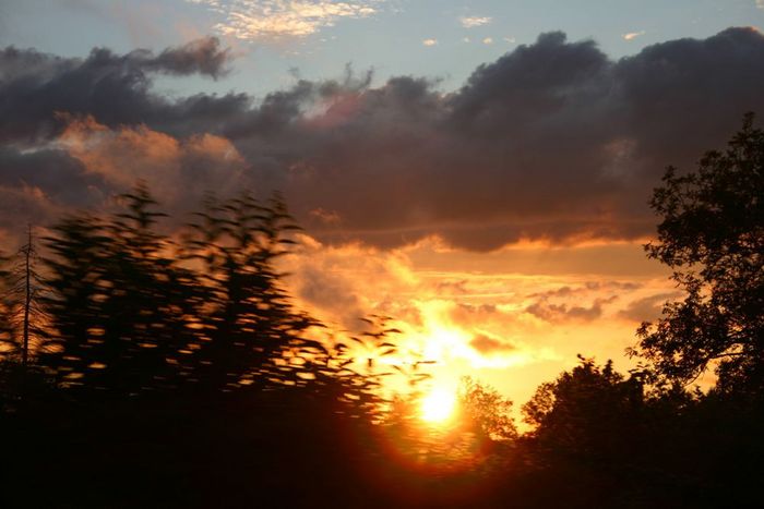 coucher de soleil depuis la voiture;)