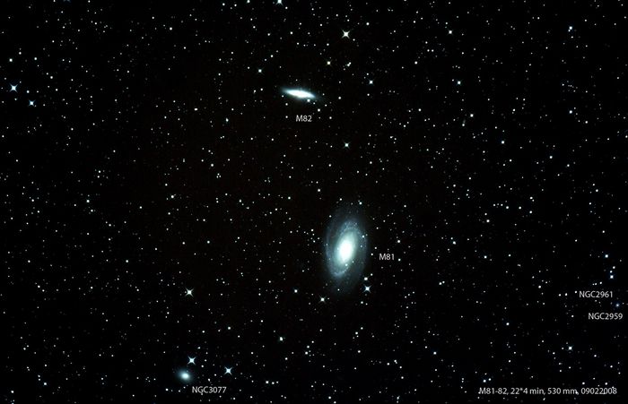 M81, M82 et NGC3077