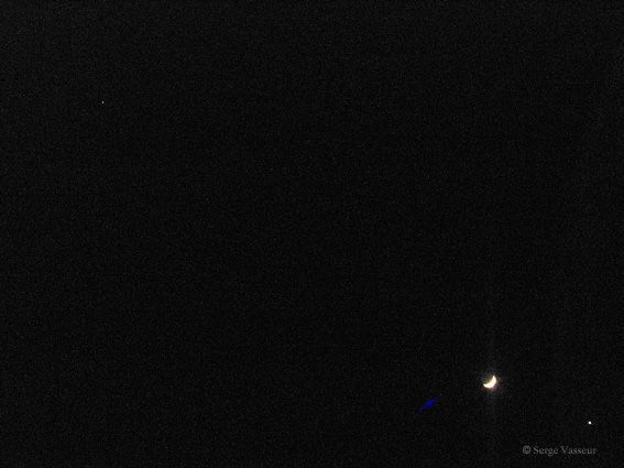 Alignement Saturne-Mars-Lune-Vénus 23avril 2004