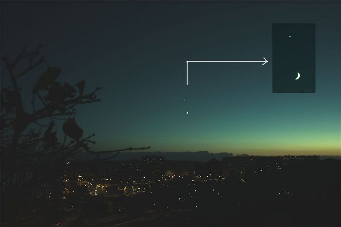 Lune et Vénus le soir du 5 Novembre 2005