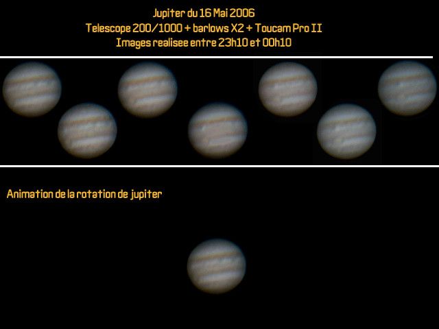 Jupiter du 16 Mai et animation