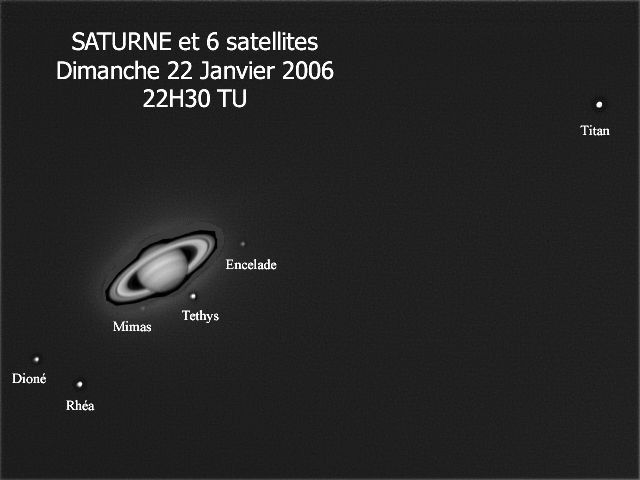Saturne et 6 satellites (bis)
