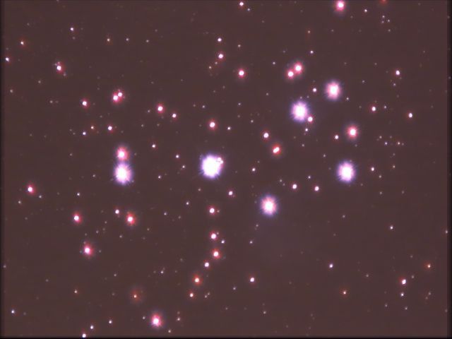 Les Pleiades au Zoom 100mm + webcam