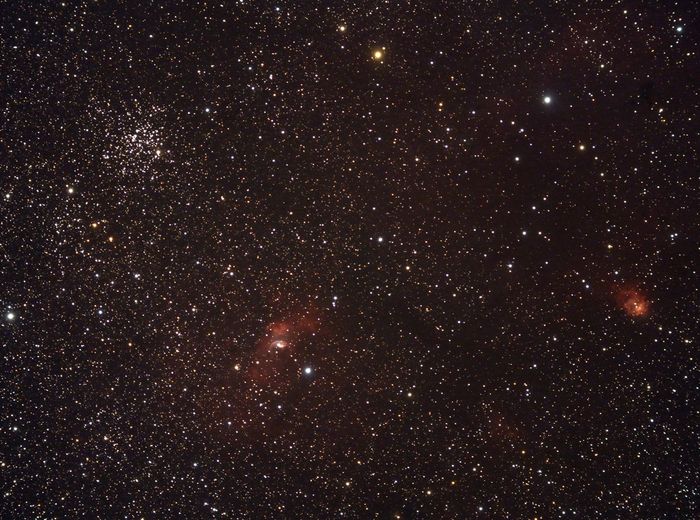 M52, Bubble nebula et NGC7538
