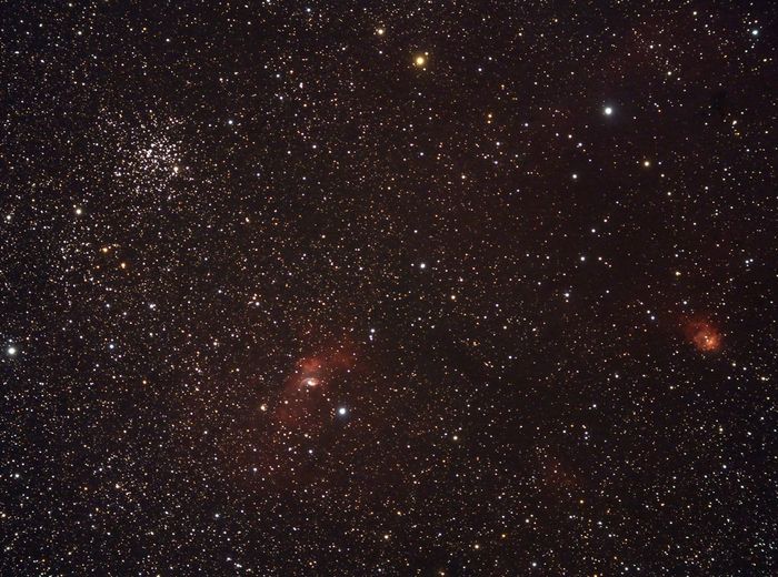 M52, Bubble nebula et NGC7538