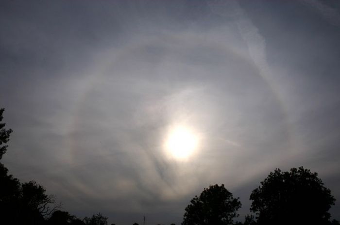Halo au coucher du soleil