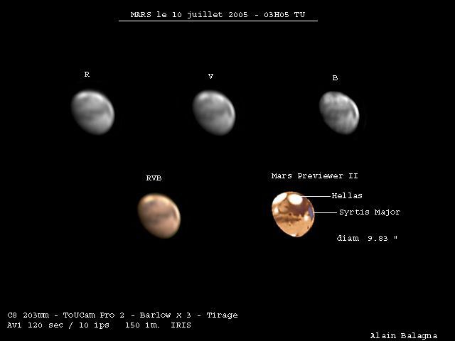 Mars le 10 juillet 2005