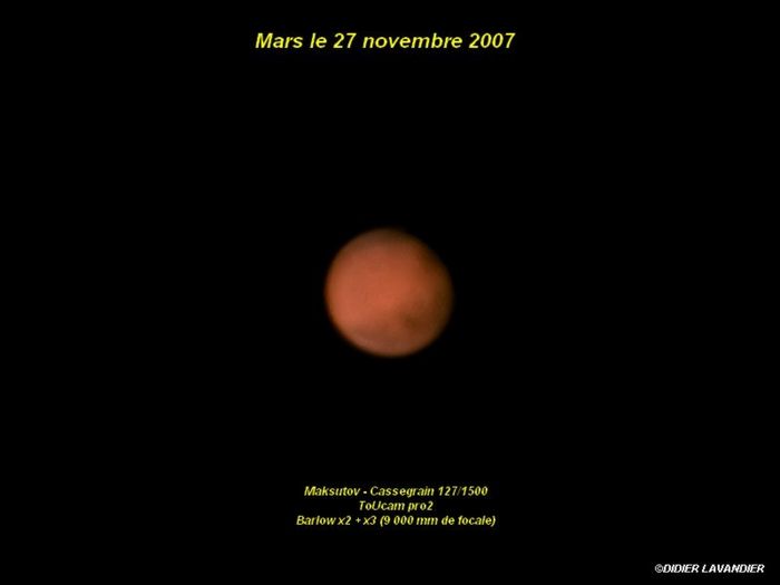 Mars le 27 novembre 2007