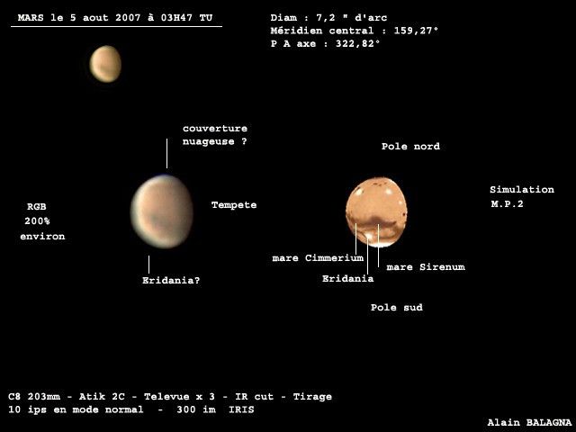 MARS 5 aout 2007  simulation