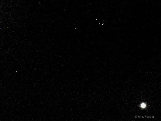 Taureau, Pléïades, Vénus, Mars