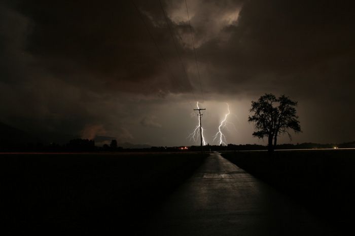 orage en campagne