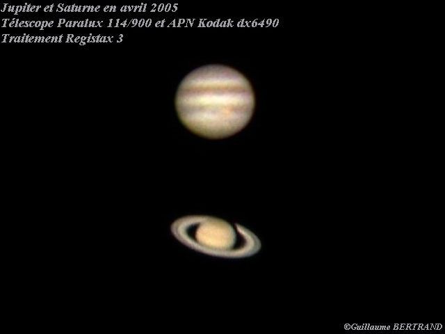 Jupiter et Saturne en Avril 2005
