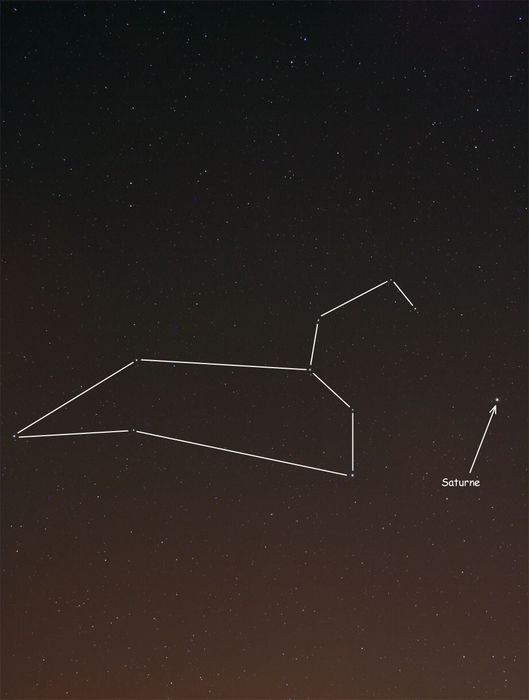 Constellation du Lion avec Saturne