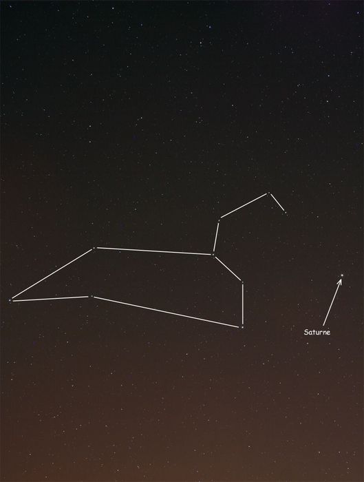 Constellation du Lion avec Saturne