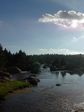 Le jeune Tarn en contre-jour (direction Sud-Ouest)