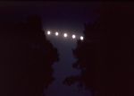 Lune multiple entre arbres