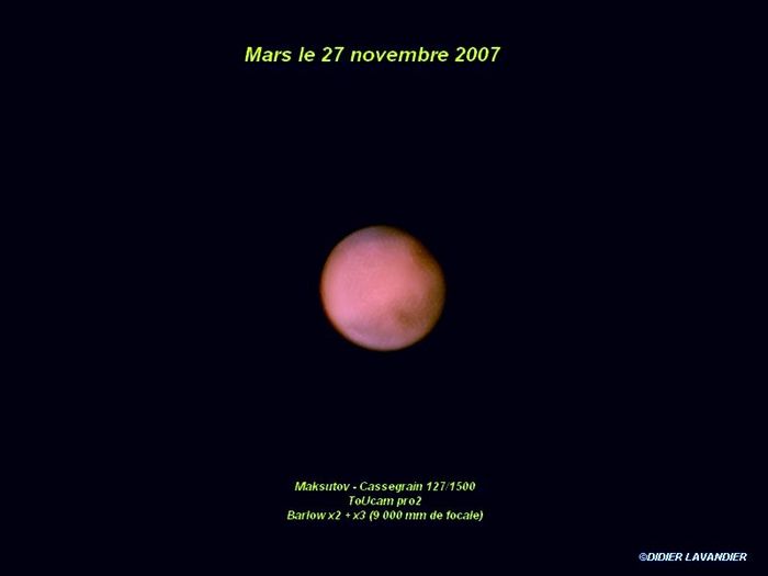 Mars le 27 novembre 2007