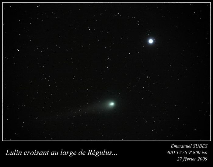 Lulin croisant au large de Régulus