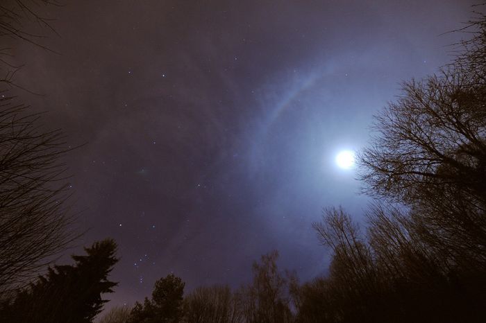 halo lunaire et orion