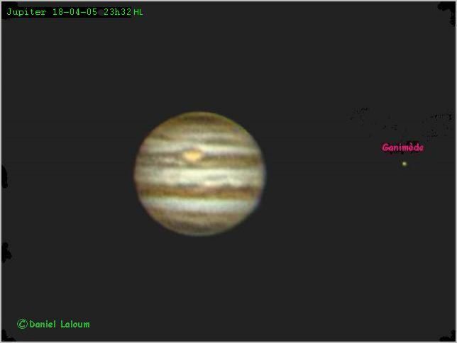 Jupiter et Ganimède 18/04/2005