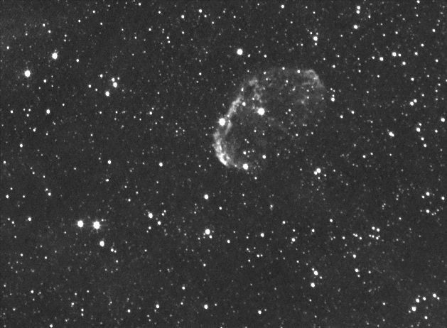 Crescent nébula en Halpha et webcam