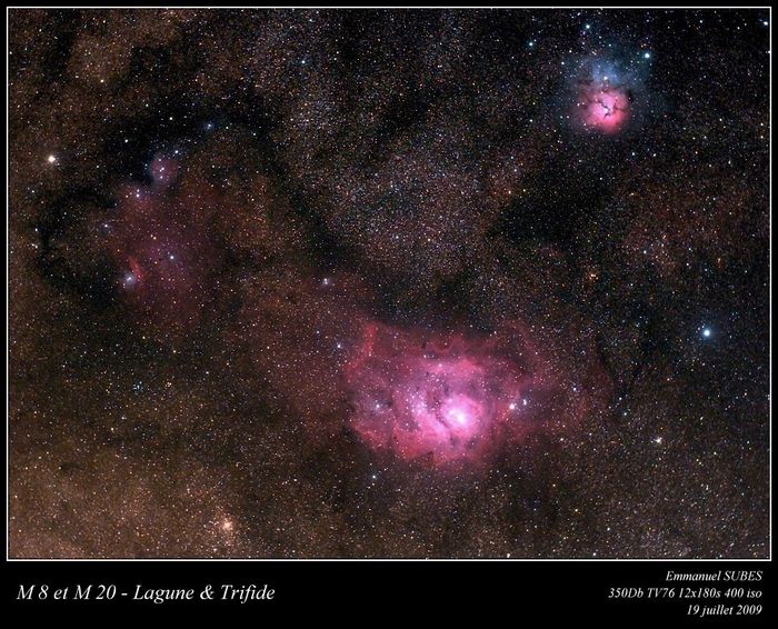 M 8 et M 20 - Lagune &amp;amp; Trifide dans le Sagittaire
