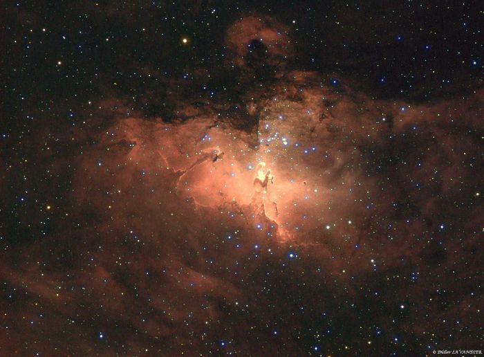 M16 - la nébuleuse de l'Aigle en RVB Halpha