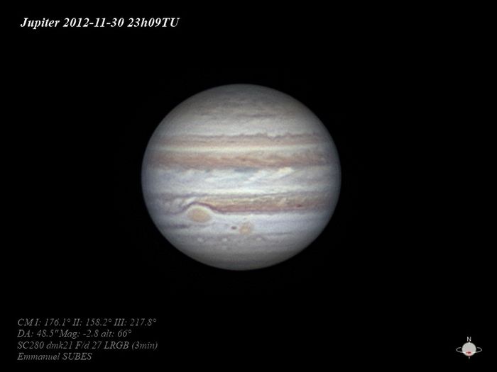 Jupiter 30 novembre 2012 23h09TU